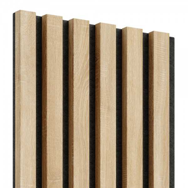 Acoustic Slats Panel - OAK Grey - Acoustic slats panel - DecorMania.eu