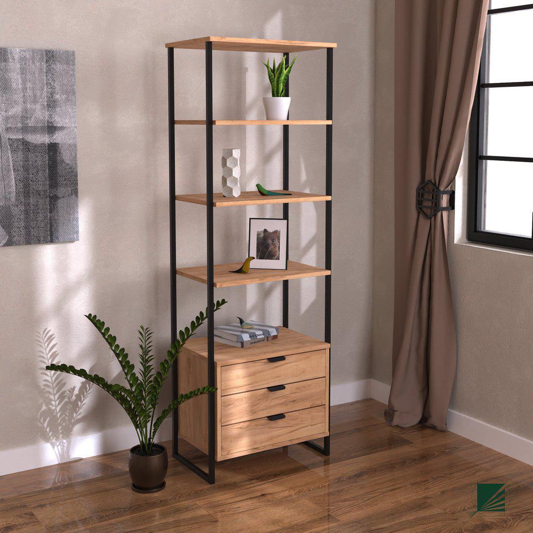 Bookstand LOFT Oak Black - DecorMania.eu